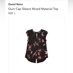 STITCH FIX - Daniel Rainn Quin Cap Sleeve Mixed Material Top